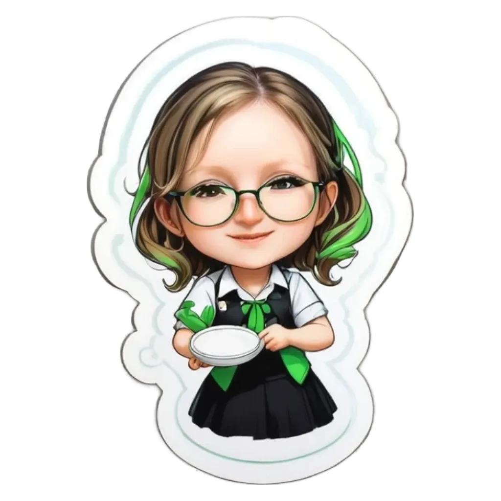 A girl wearing glasses is holding a plate.