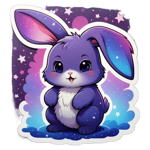 A bunny in the stars is happy.