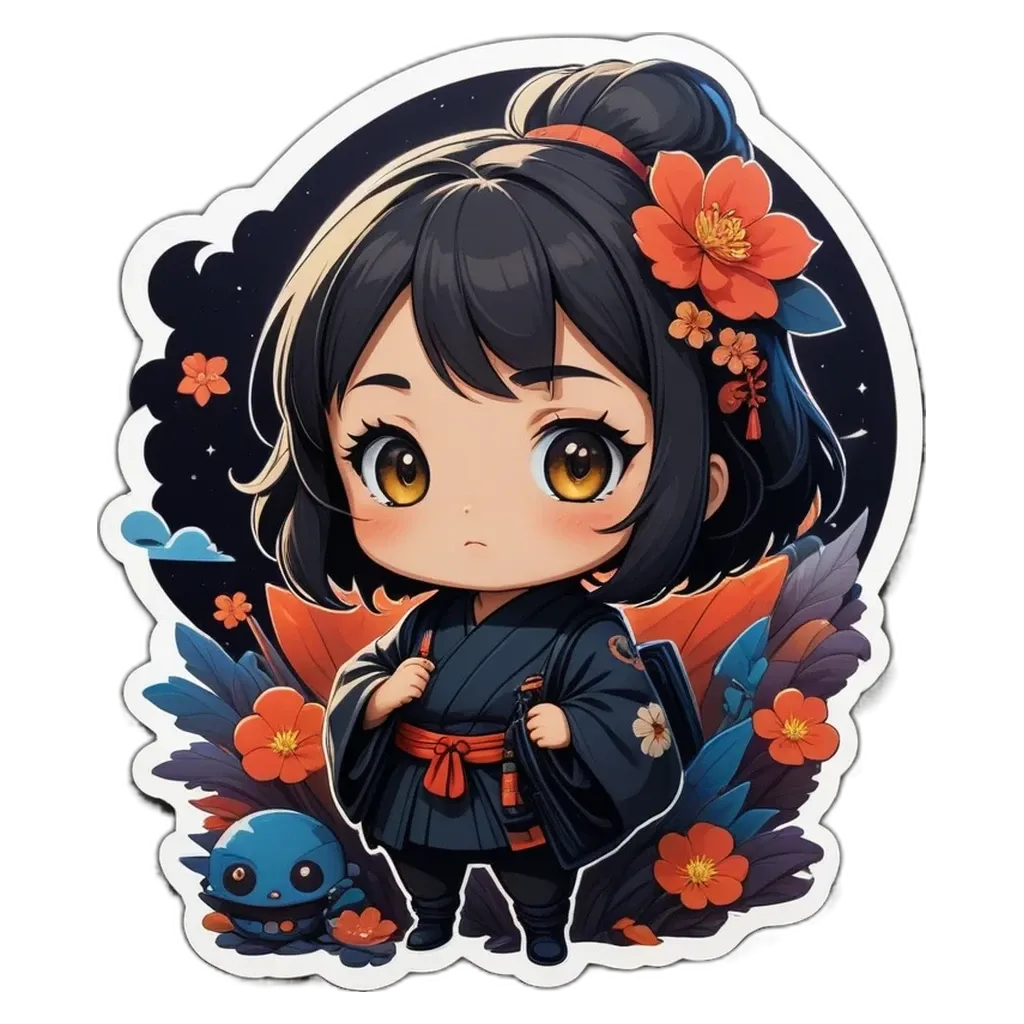 A girl wearing a kimono with flowers on it.