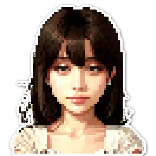 A girl with a black and white background.