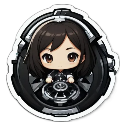 A girl is inside a circle, and the circle has a motor on it.