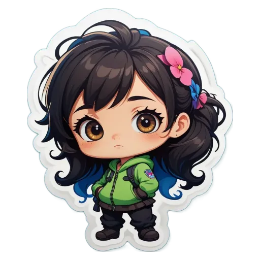 A girl with a backpack is drawing a picture.