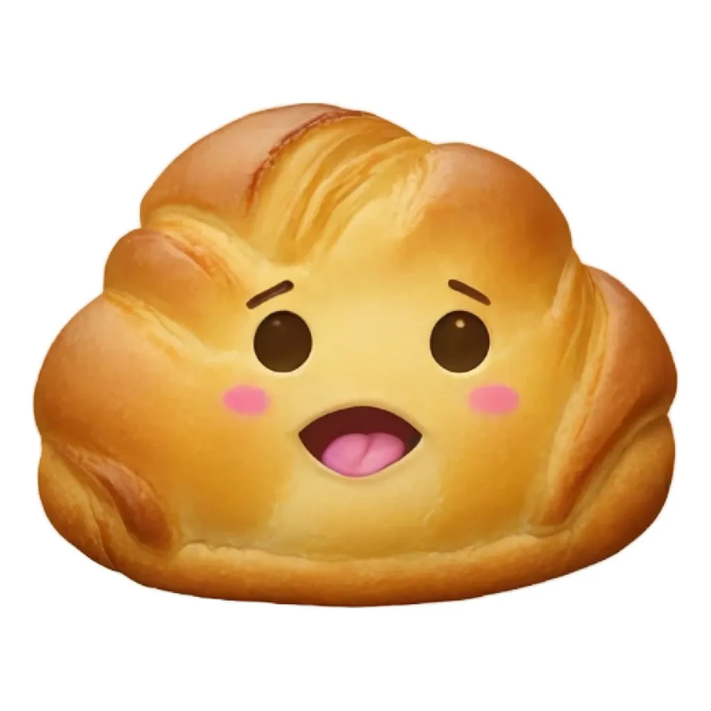 A happy face cloud made of bread.