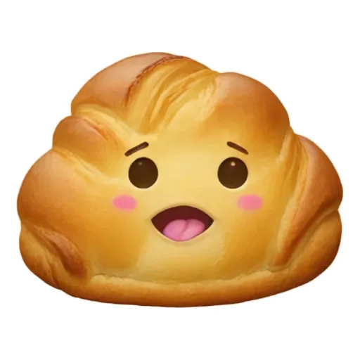 A happy face cloud made of bread.