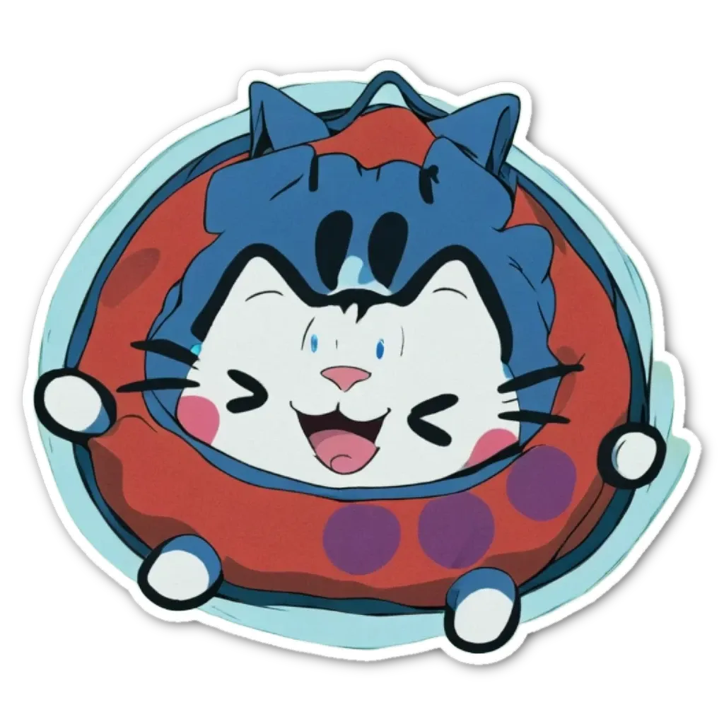 A cat in a cat costume is wearing a red life jacket.