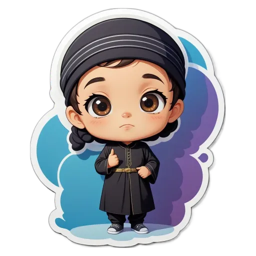 A girl wearing a black hat and abaya with a big smile on her face.