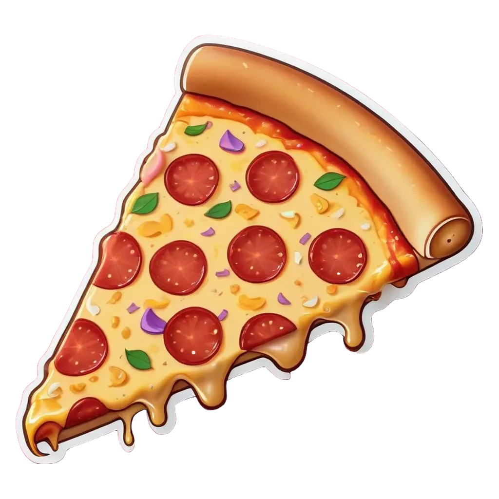 A slice of pizza with cheese and toppings.