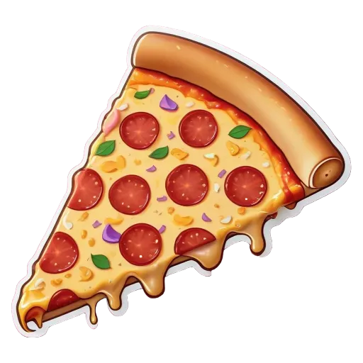 A slice of pizza with cheese and toppings.