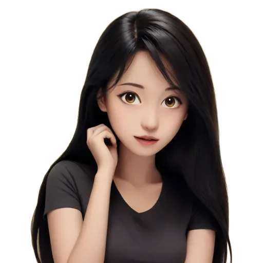 A girl looking down with her hand on her face.