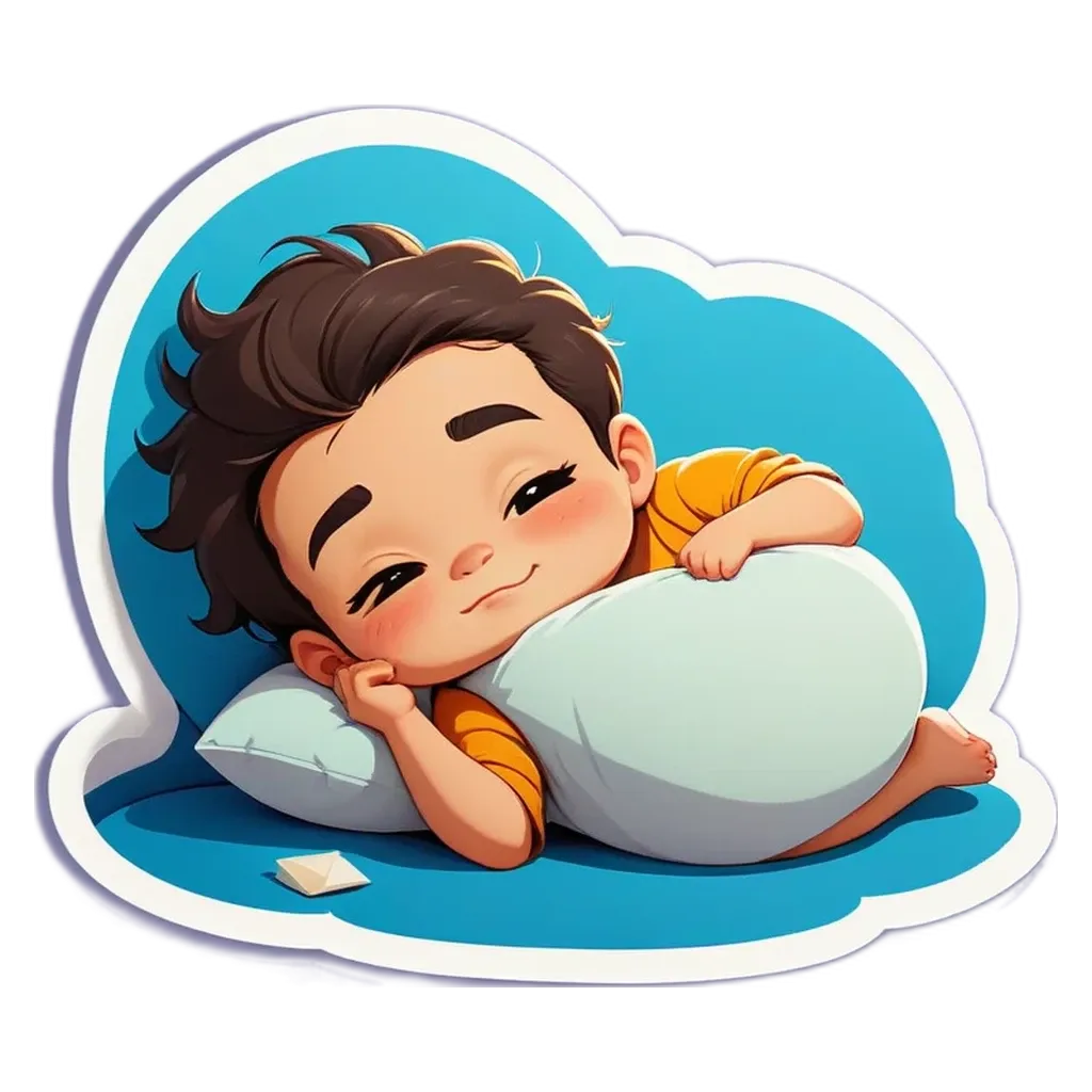 A boy sleeping with a pillow in his face.