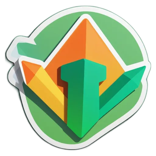 A green, yellow and orange triangle with the number 1 on it.