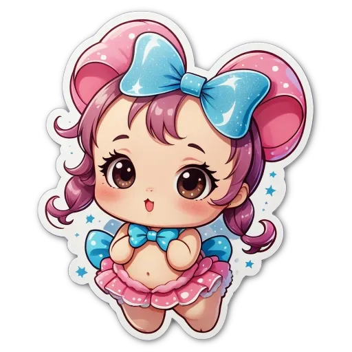 A girl with a bow on her head is sticking her tongue out.
