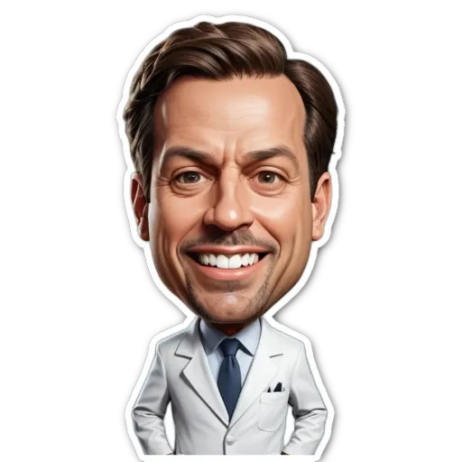 A cartoon picture of a man wearing a white coat.
