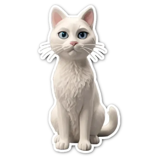 An image of a white cat with blue eyes.