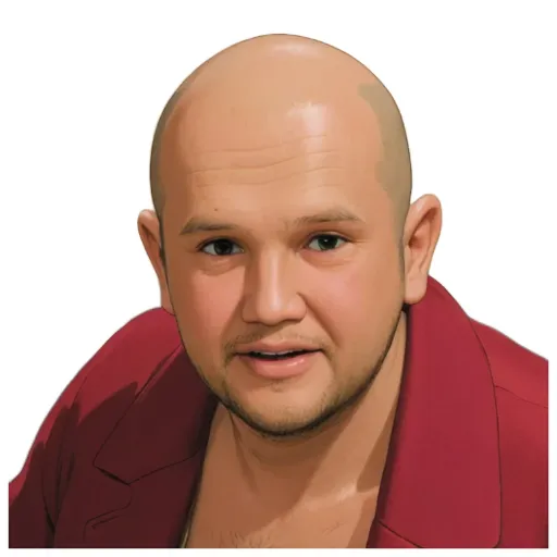A very detailed and realistic picture of a bald man.
