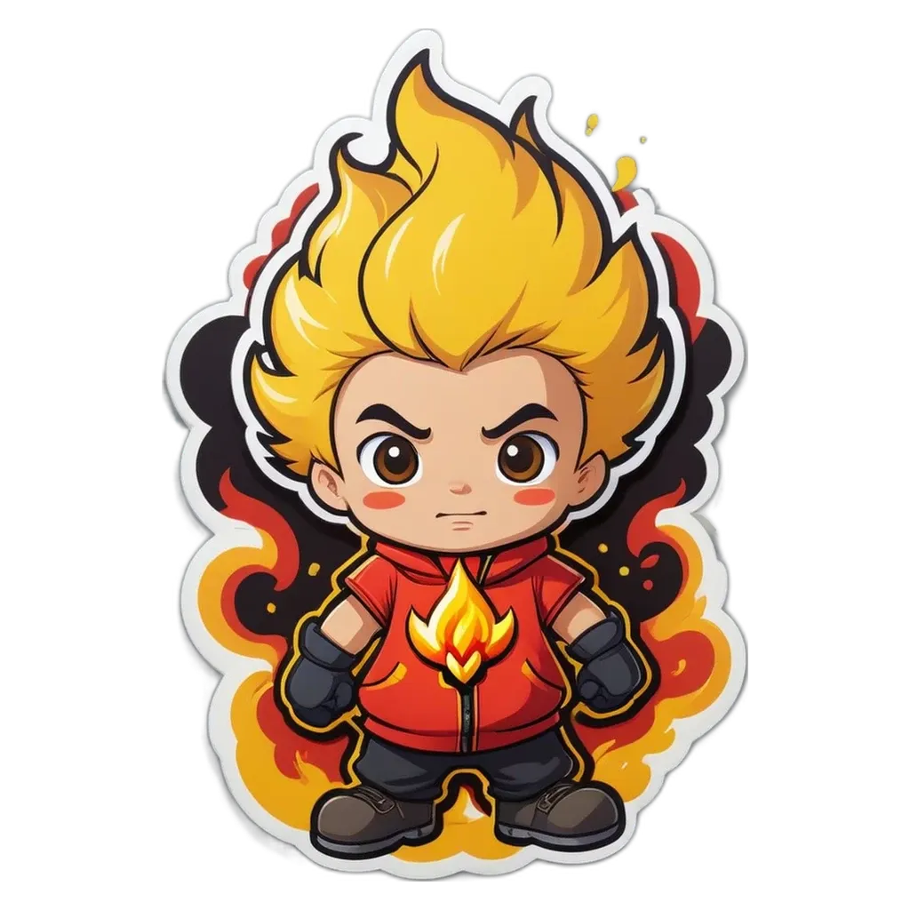 A boy is standing in front of a fire with a fire breathing dragon in front of him.
