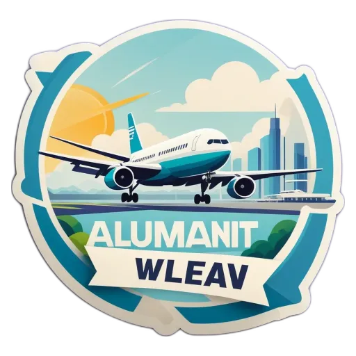 Alumini WLEAV is a sticker that is blue and white.