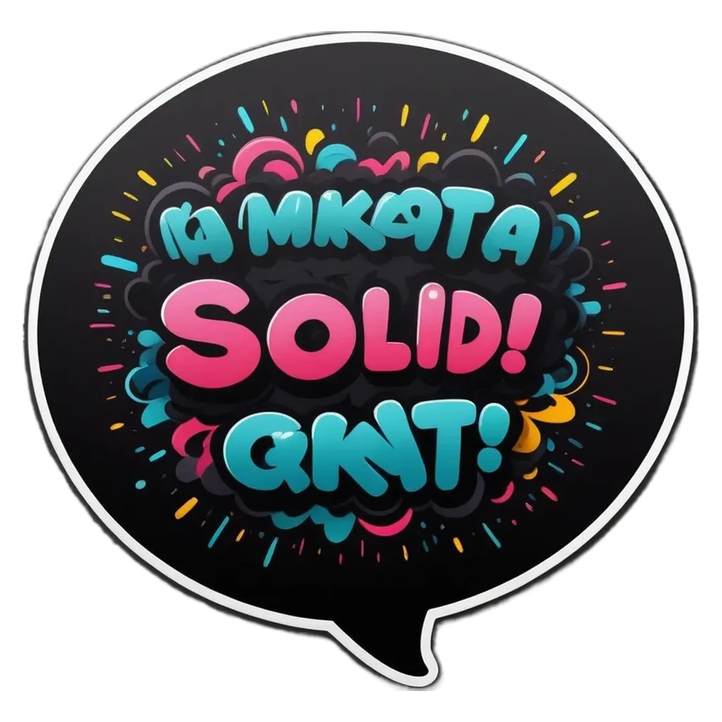 A sticker that says Amikata Solidgn! on a black background.