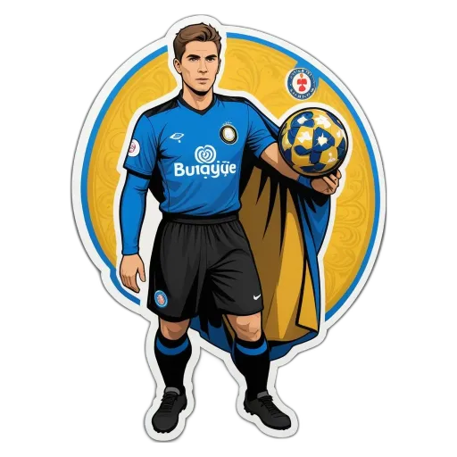 A man wearing a blue soccer jersey and holding a soccer ball.