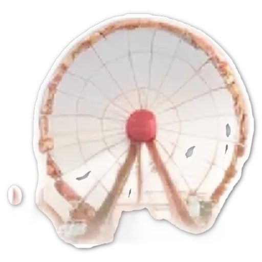 A large white and black wheel with a red spot in the middle.