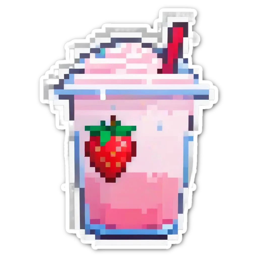 A drink with a strawberry on it in a plastic cup with a red straw in it.
