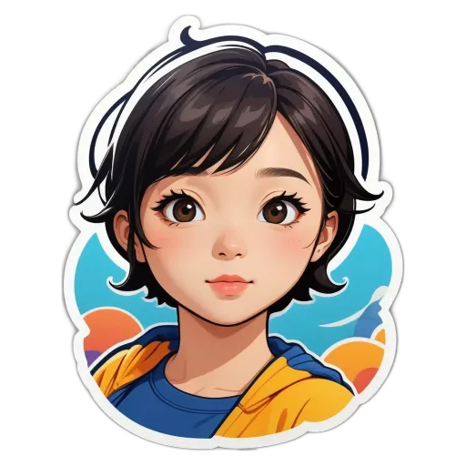A sticker of a girl's face.