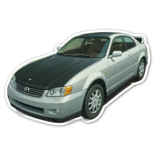 A car with a black and silver body is shown with its windows down.