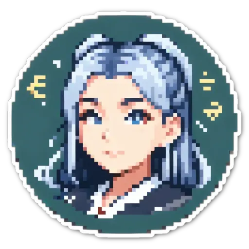 A girl with blue eyes and white hair that is pxd.