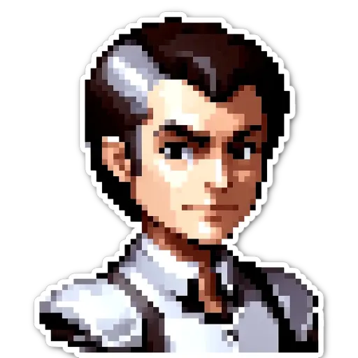 An image of a man's face that has been generated using pixely dots.