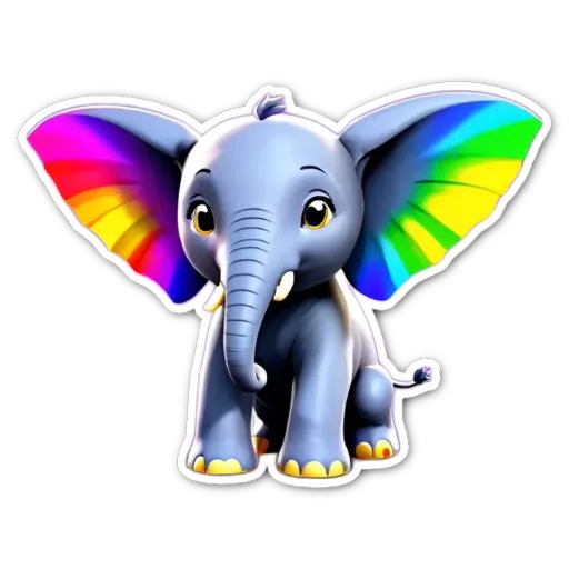 A colorful elephant that is happy to see people.