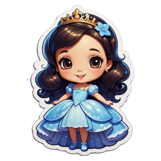 A cartoon drawing of a little girl that looks like she is wearing a tiara.