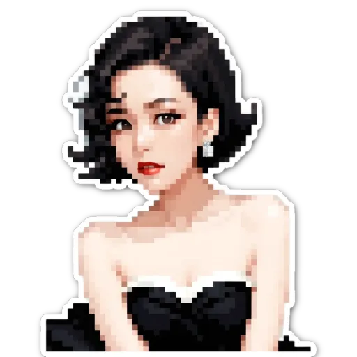A girl wearing a dress in a black and white color.