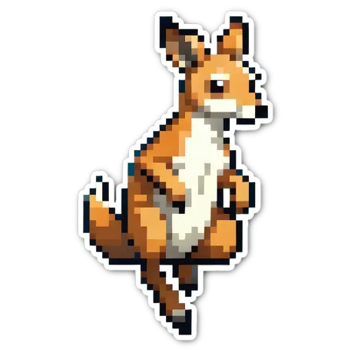 An image of a kangaroo that is pixelated.