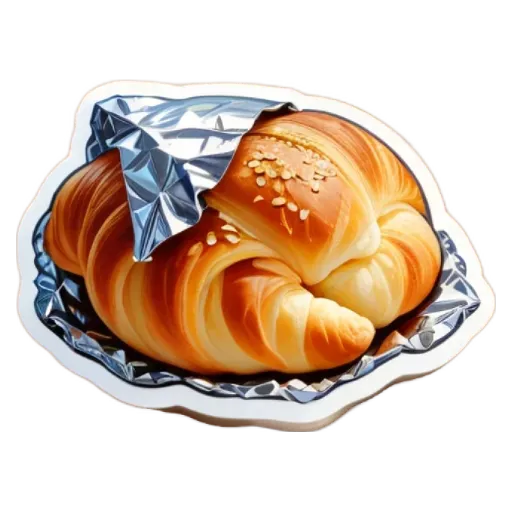 A picture of a crescent roll covered in foil.