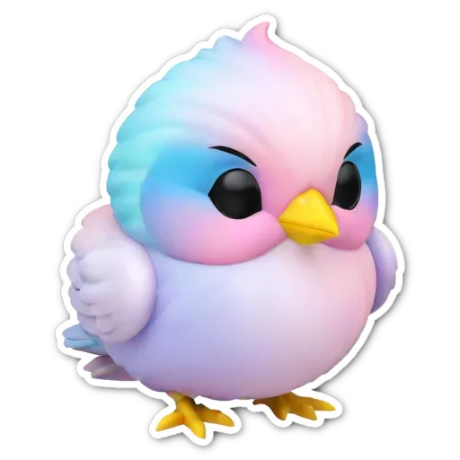 A colorful bird with an angry face is holding its wings.