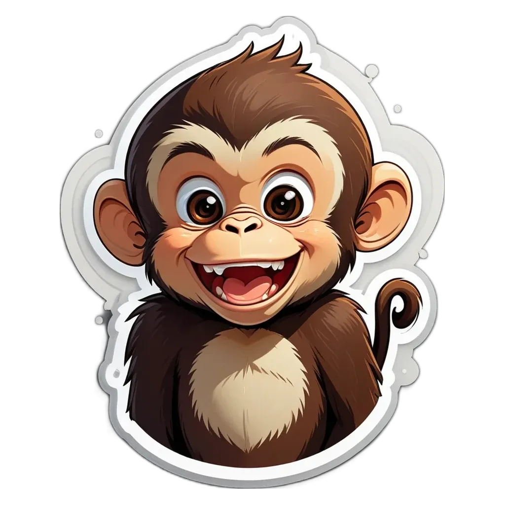A monkey with a black circle on its head.