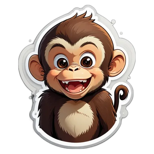 A monkey with a black circle on its head.