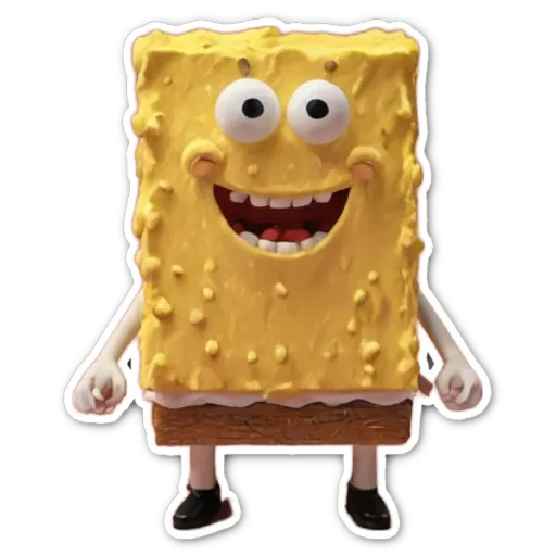 A Spongebob Squarepape who is happy to see his friends.