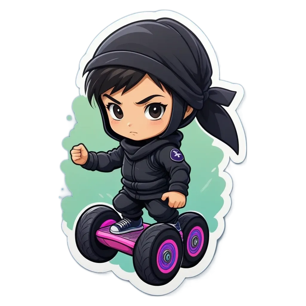 A boy is riding a toyota with large wheels.