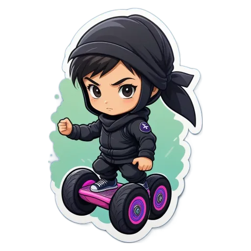 A boy is riding a toyota with large wheels.