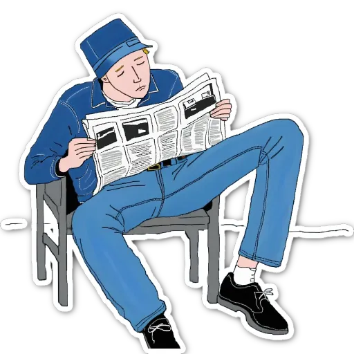 A man reading a newspaper while sitting in a chair.