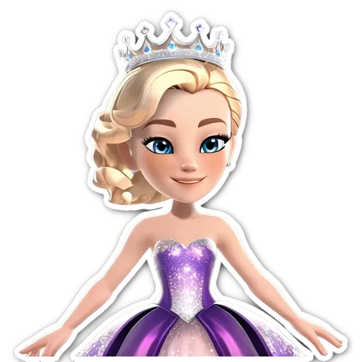 A cartoon image of a young girl wearing a tiara.