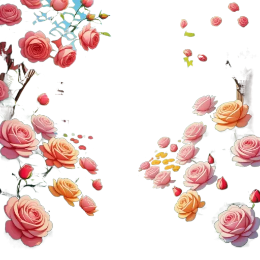 A digital painting of a garden with a path going through it.