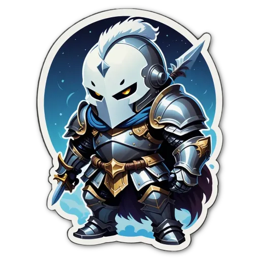 A cartoon drawing of a man in a suit with a sword.