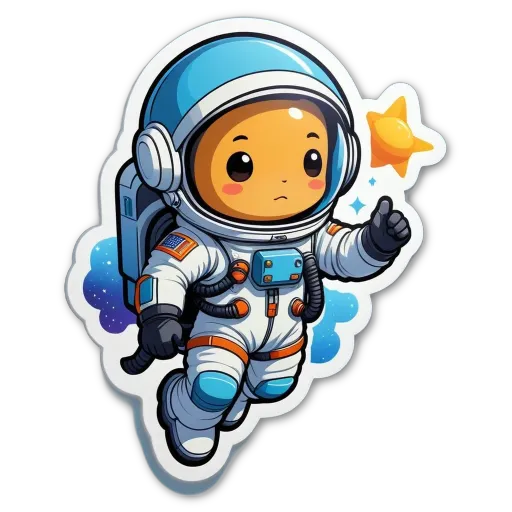 A space suit cartoon character giving the thumbs up sign.
