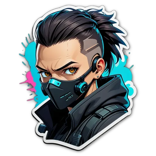 A graphic of a girl with a black mask over her face is displayed.