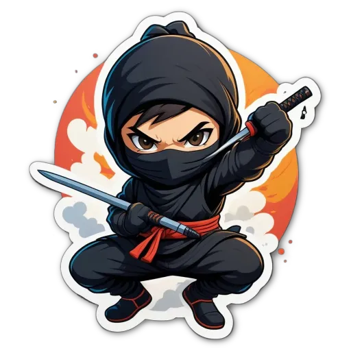 A cartoon picture of a boy with a sword.