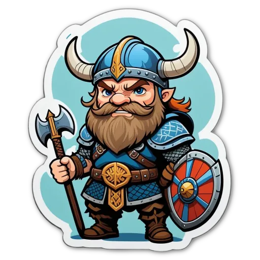 A cartoon drawing of a man with an angry face and an armory.