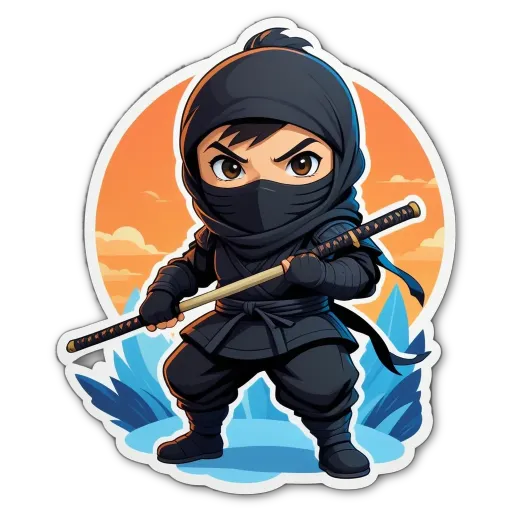 A cartoon picture of a boy with a sword.