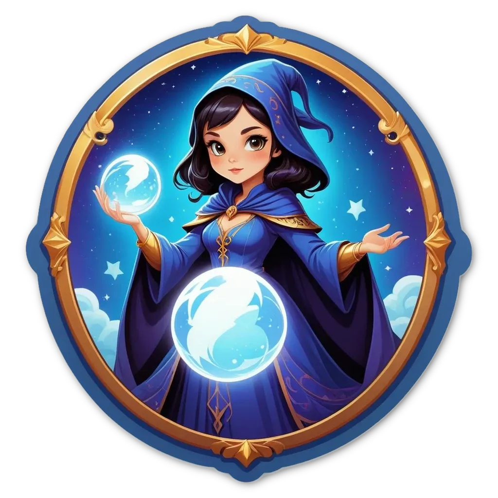 A woman in a blue dress with two balls in her hands.